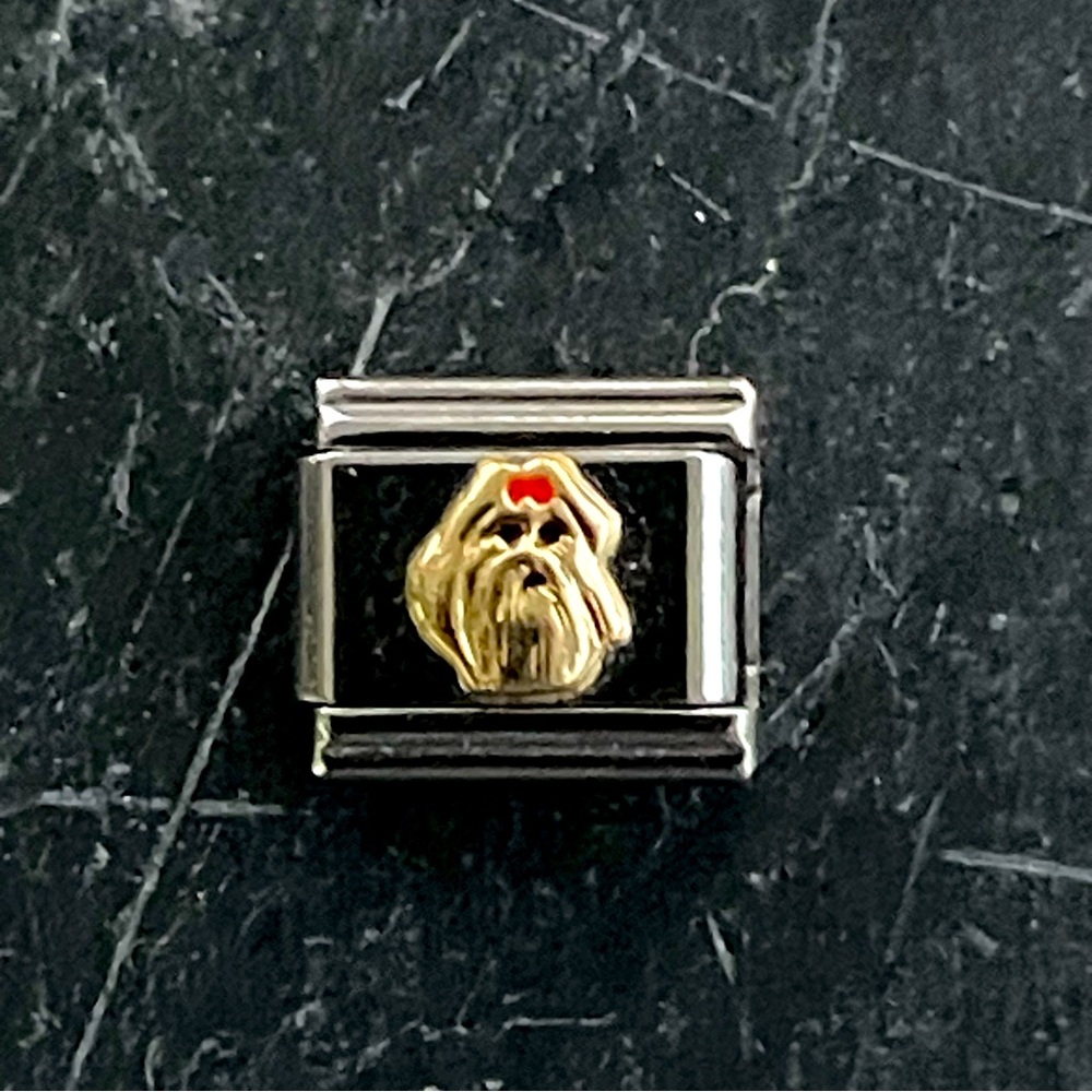 Zoppini stainless steel & Gold dog Charm